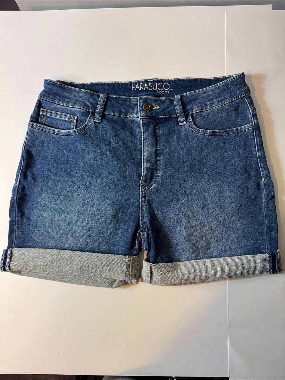 Parasuco Blue Rolled-Hem Denim Shorts